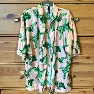 The Webster x Target tropical pink bird and leaf robe